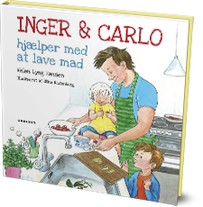 Inger og Carlo hj�lper med at lave mad
